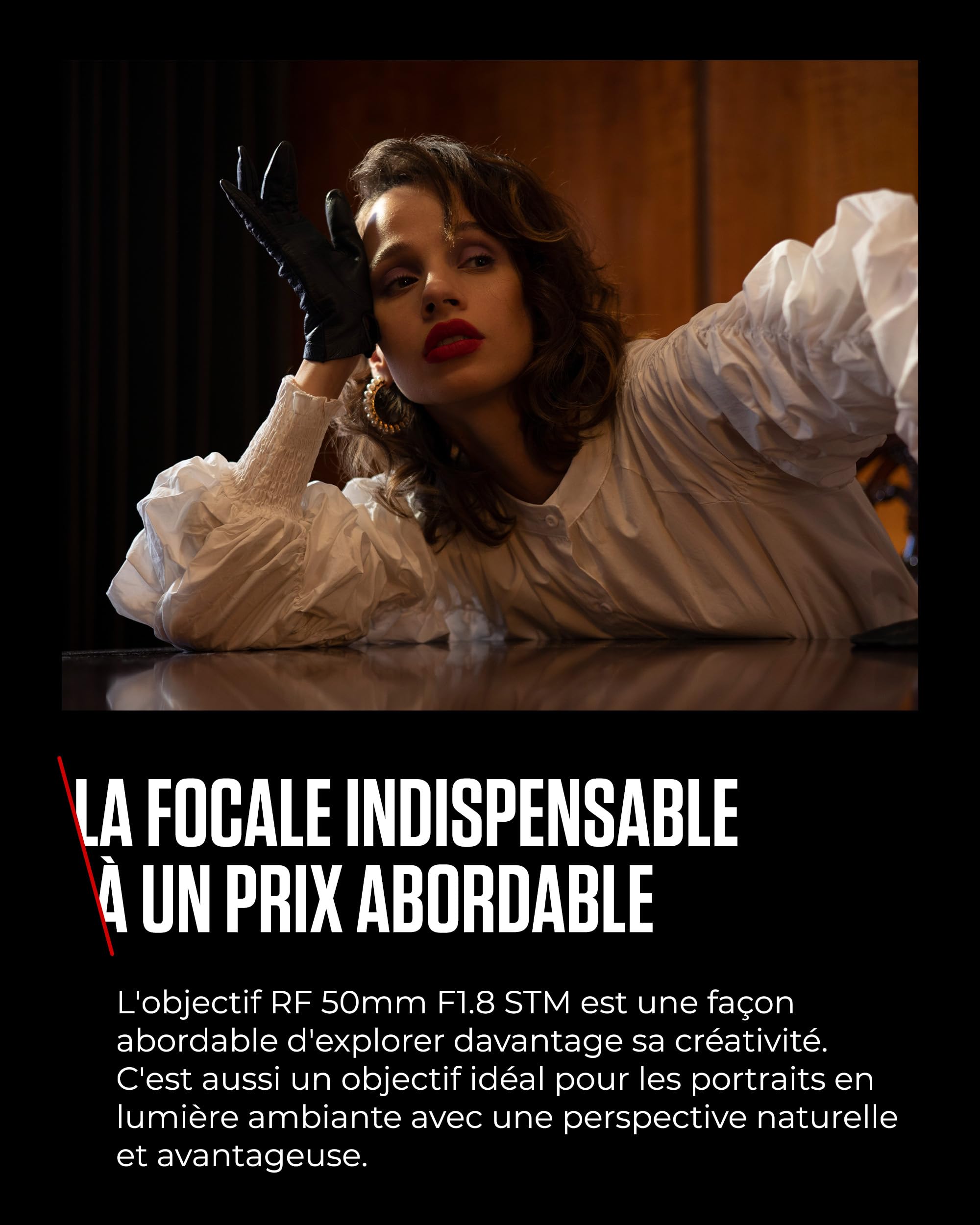 Objectif Appareil Photo Canon RF 50mm F1.8 STM - Compact et Léger pour Appareils Photo EOS R, Ouverture Rapide, Mise au Point Fluide - Idéal pour les Portraits et la Photographie Créative