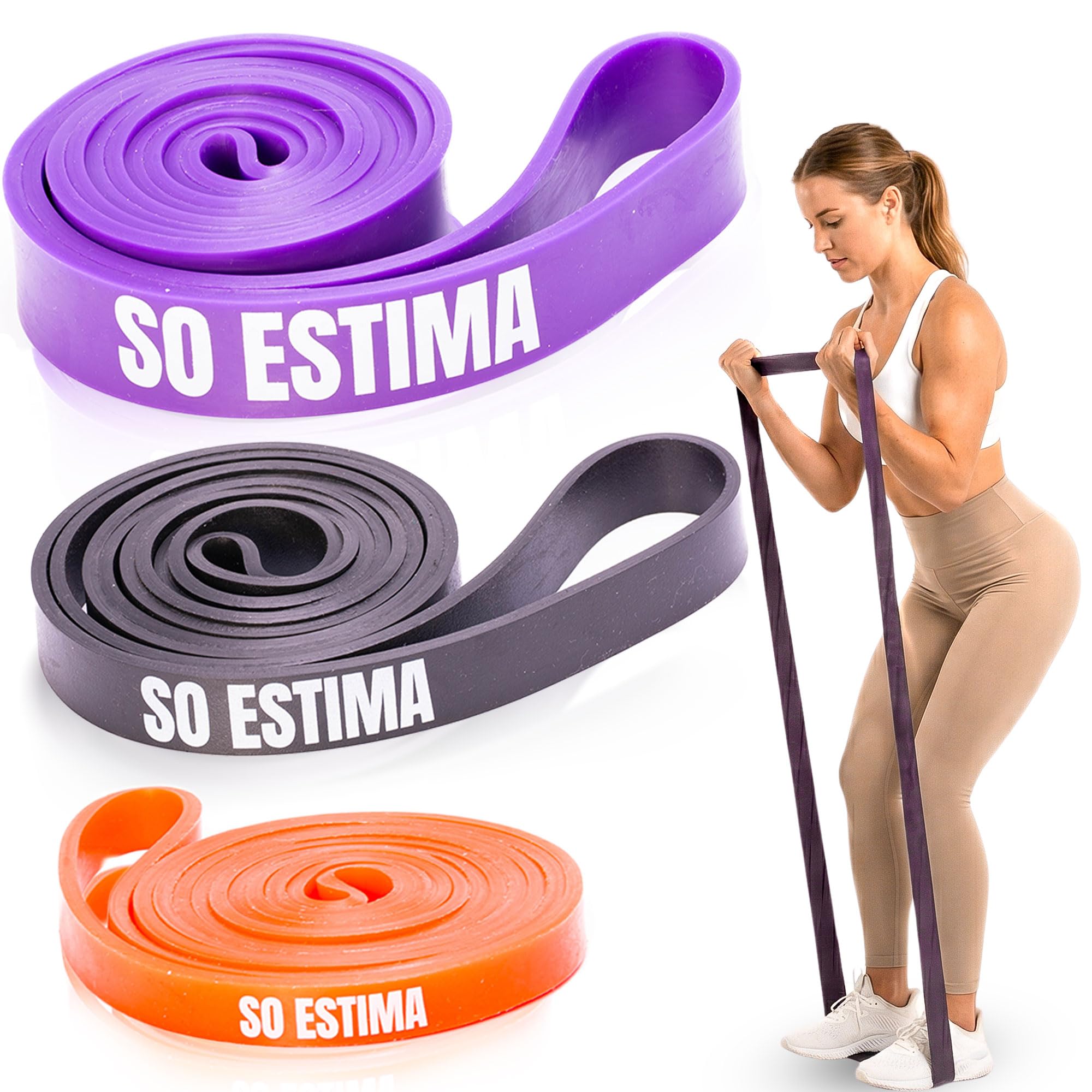 Kit Elástico de Resistência 3 Intensidades Super Band 208cm para Treino Funcional e