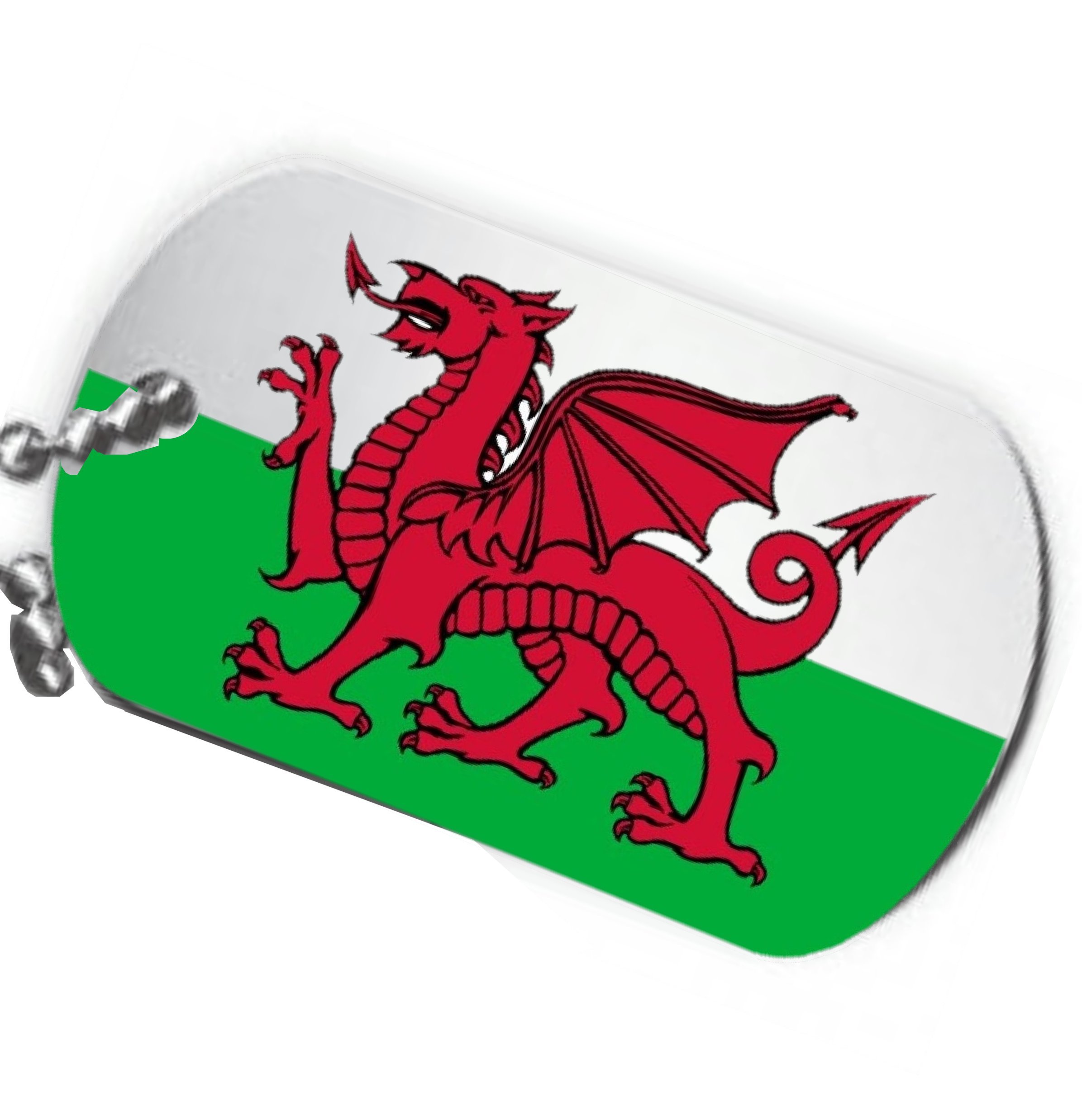 AllCachedUp UK Flag Trackable Tag for Geocaching - trackable like a Travel Bug - England, Scotland, Wales and Ireland (Wales Flag)