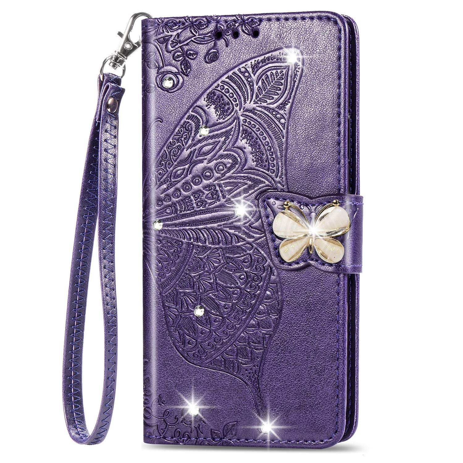 MOJIA Cover Portafoglio Per Oppo Reno 10 5G / Reno 10 Pro 5G - Custodia Flip In PU Con Supporto E Antifurto RFID - Viola - 2