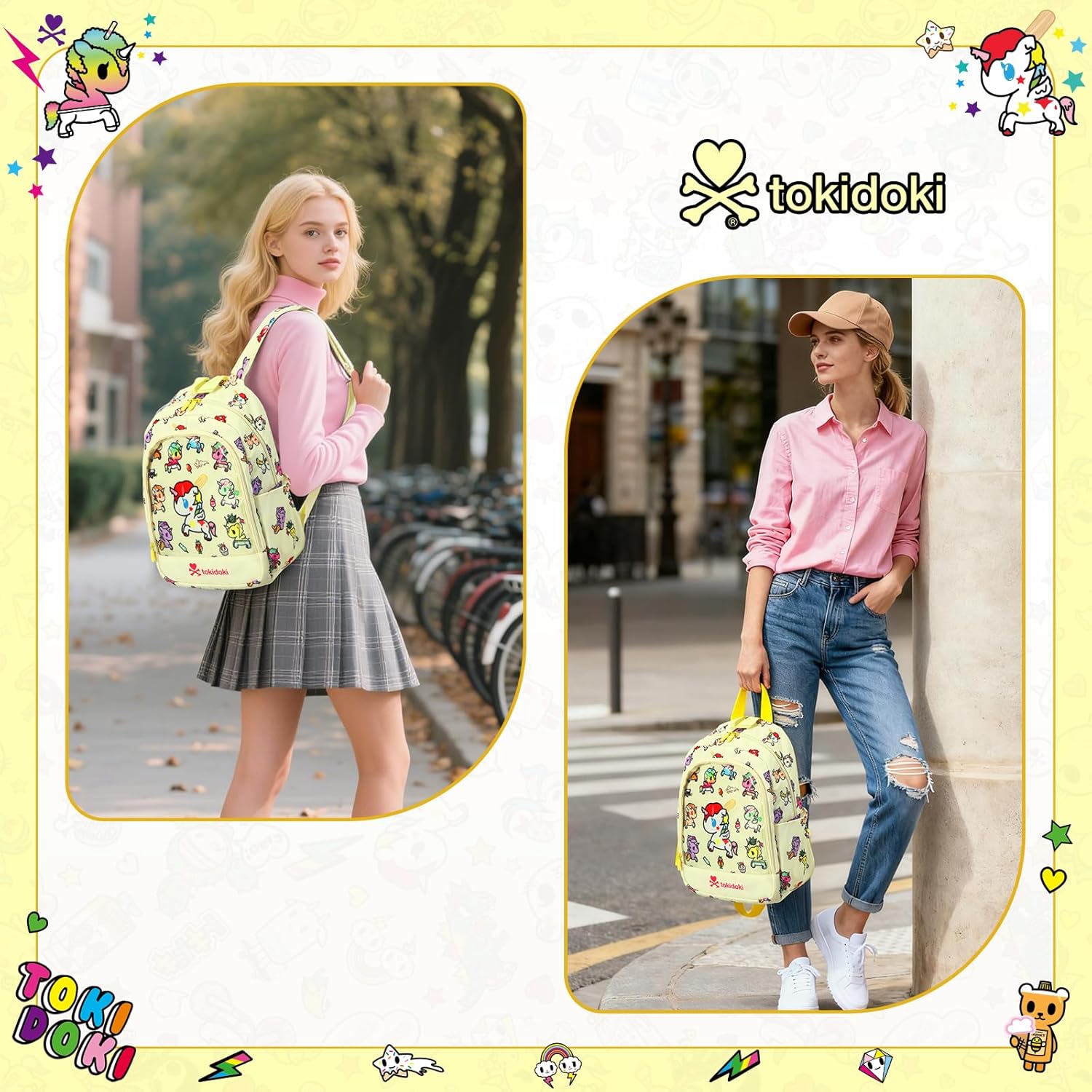 Tokidoki Unicorno Backpack with 4pcs Brooch, Clear Backpacks with Multiple Pockets, Cute PVC Backpacks Large Carry on Backpack College Bookbag Casual Daypack for Travel Outdoor Sports(Frozen_Treats) - Image 5