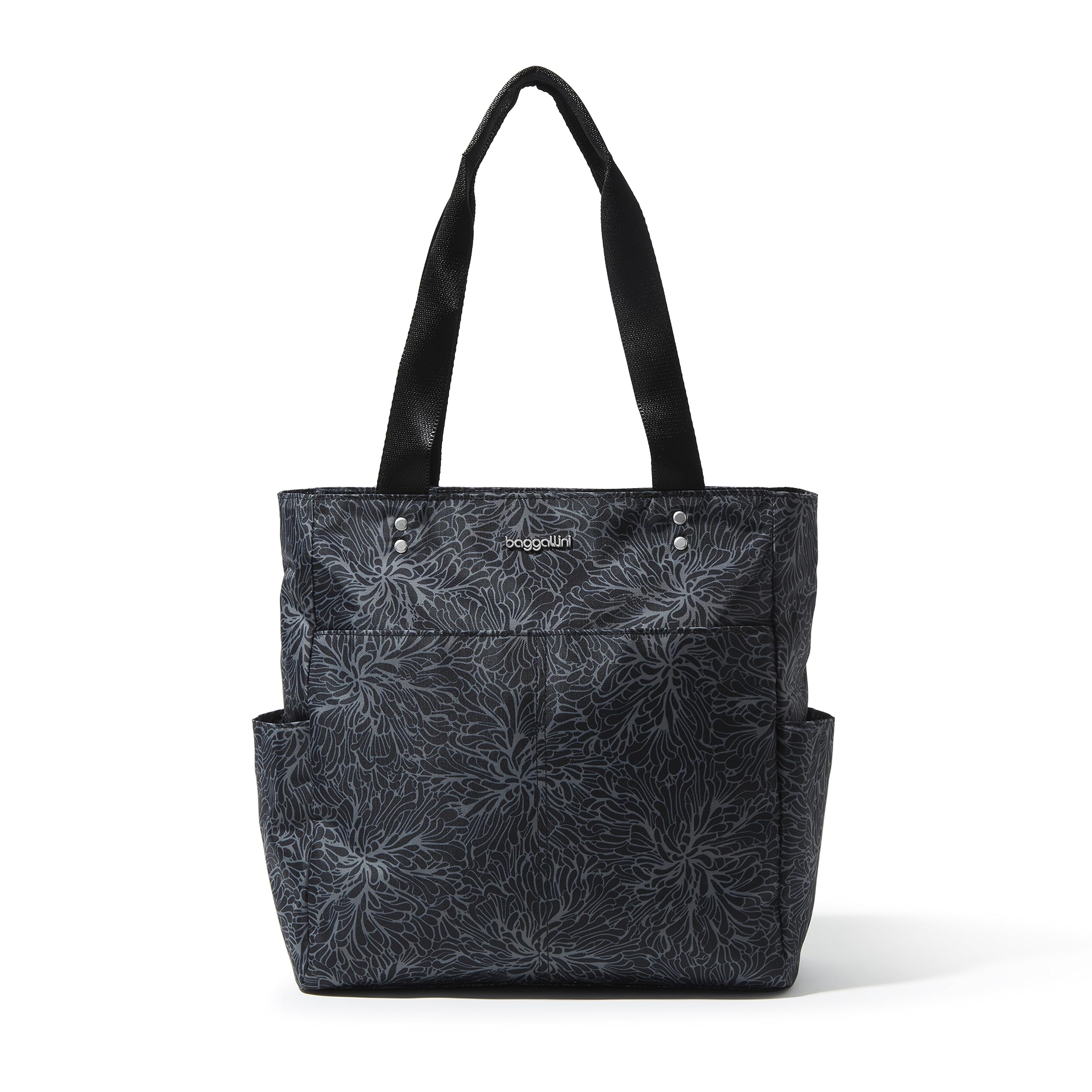 Baggallini Carryall Daily Tote, Midnight Blossom Print, One Size