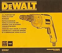 Vista 2 de DEWALT Pistola de tornillos para paneles de yeso, velocidad variable reversible, 6.5 amperios (DW267), 0.25