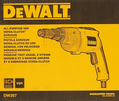 Miniatura 2 de DEWALT Pistola de tornillos para paneles de yeso, velocidad variable reversible, 6.5 amperios (DW267), 0.25