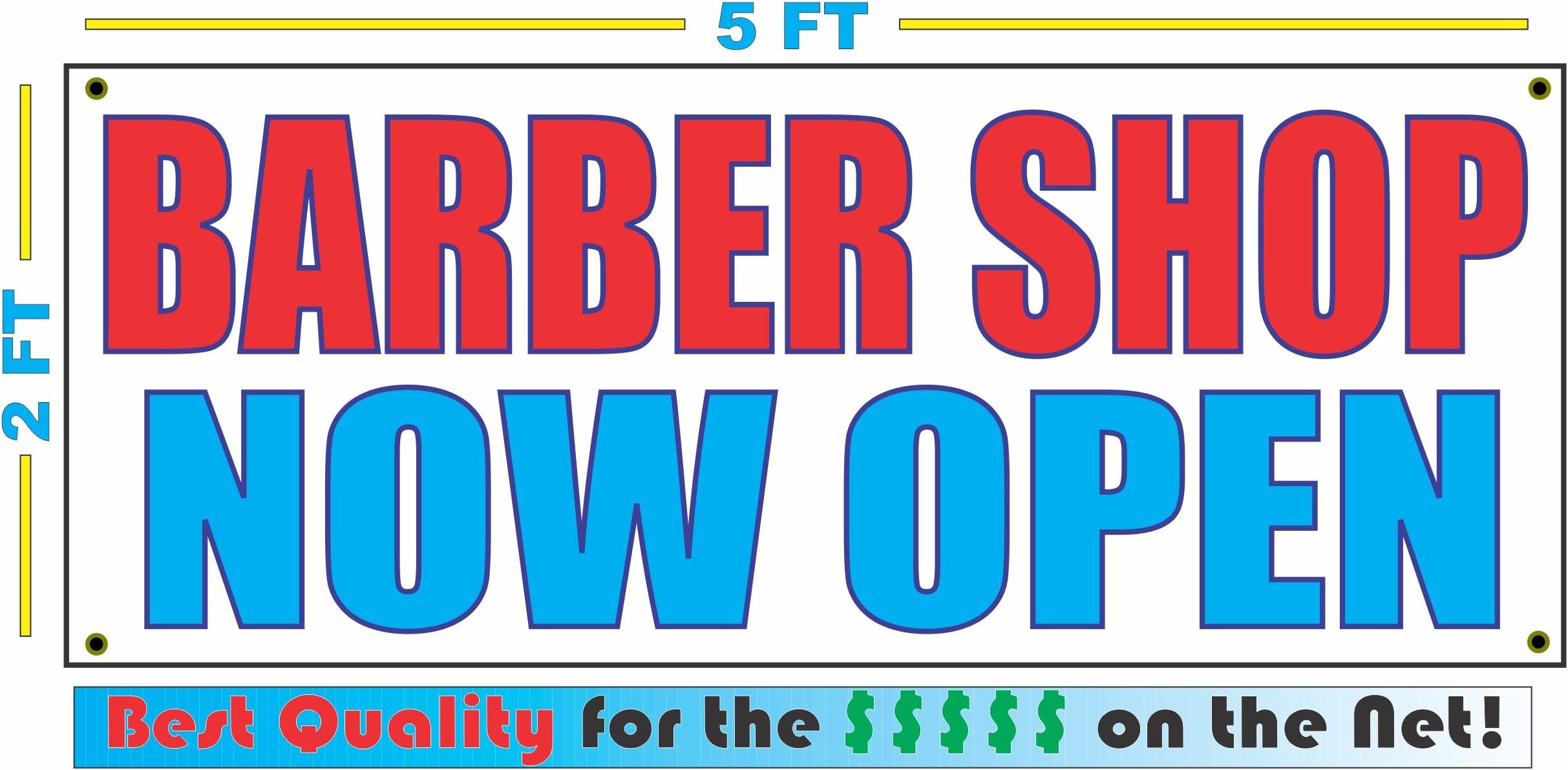 Barber Shop Now Open Banner Sign