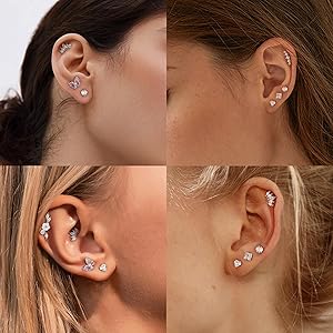 Barra Labret In Titanio 16G - Piercing Per Labbra, Helix E Tragus Con Zirconi 2mm - Foto 10