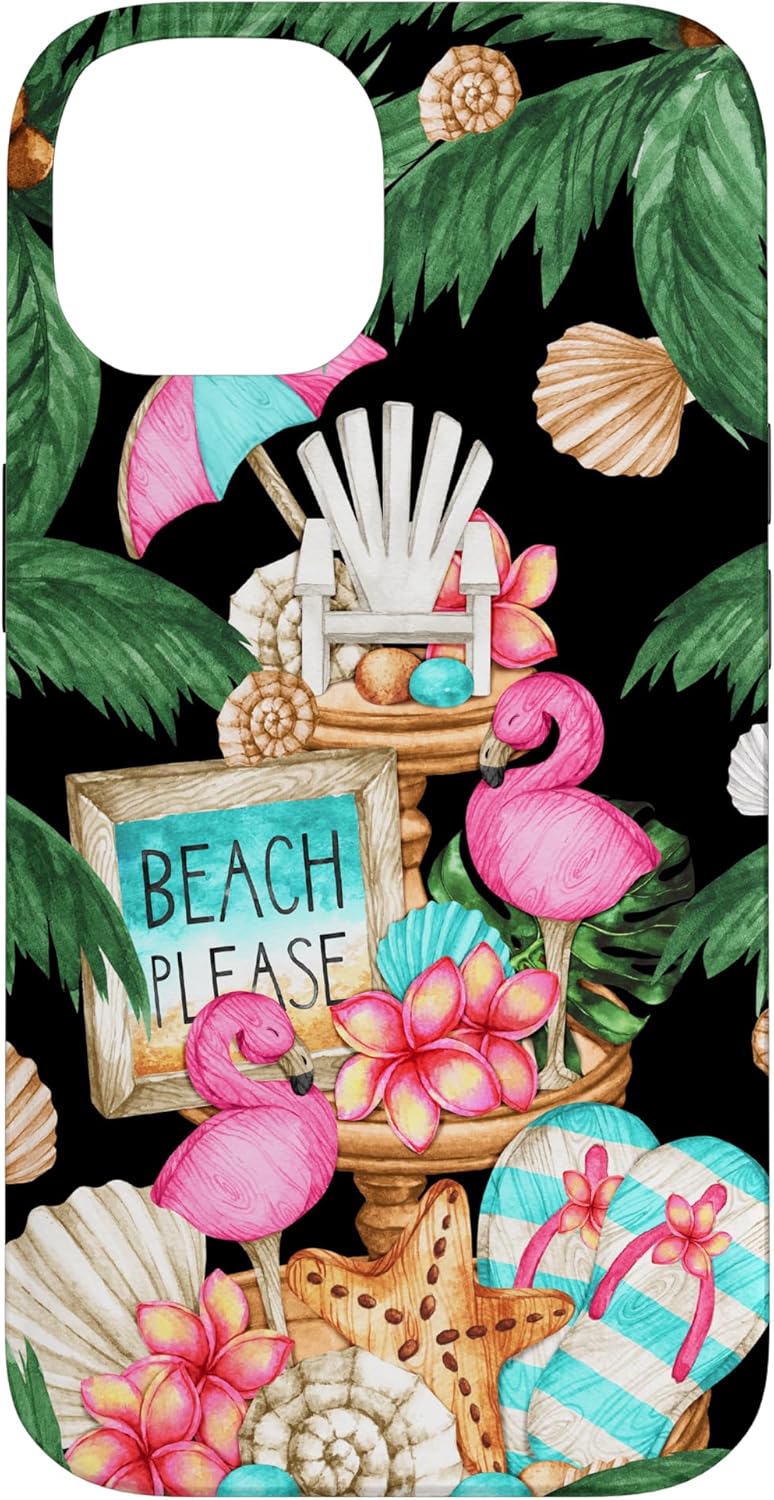 Cute Beach Motif With Flamingo Flip Flops For Summer Lover Case for iPhone XS Max