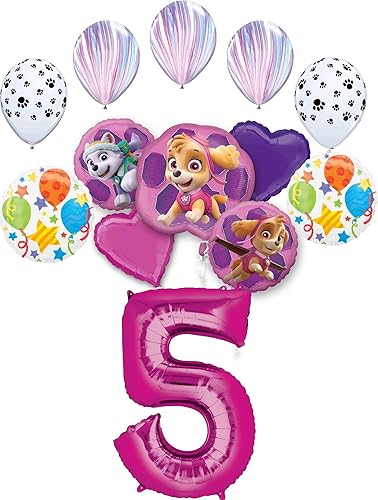 Paw Girl Pups Rescue on Patrol - Suministros para fiesta de cumpleaños número 5