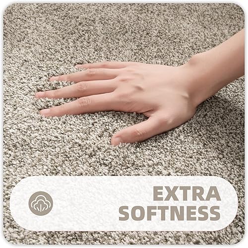 Miniatura 3 de Color&Geometry Alfombra antideslizante resistente, alfombra para dormitorio, estética, suave, alfombra de pelo bajo para sala de estar, 4 x 6 pies,