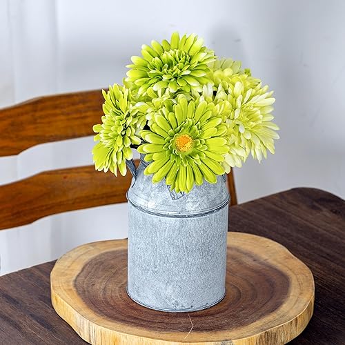 Miniatura 3 de Margaritas africanas artificiales, margaritas africanas de seda, margaritas artificiales, paquete de 10 unidades (verde)