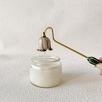 Candle Snuffer and Small Leaf Shaped Trinket Dish - A Unique Extinguisher Tool and Gold Jewelry Organizer Set for Stylish Home Decor Enthusiasts and Candles Lovers Alike