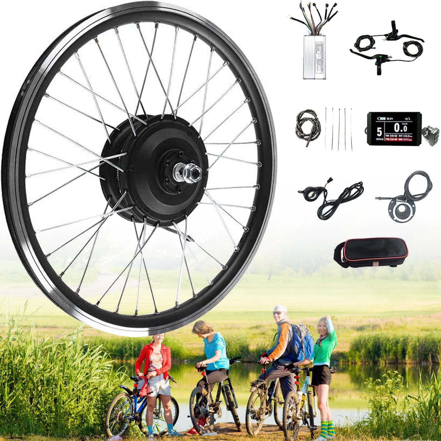Zestaw do konwersji roweru elektrycznego z wolnym kołem 20 "/24"/26 "/27,5"/28 "/29"/700C Zestaw do konwersji roweru elektrycznego Zestaw do konwersji Pedelec 36V/250W-20inch
