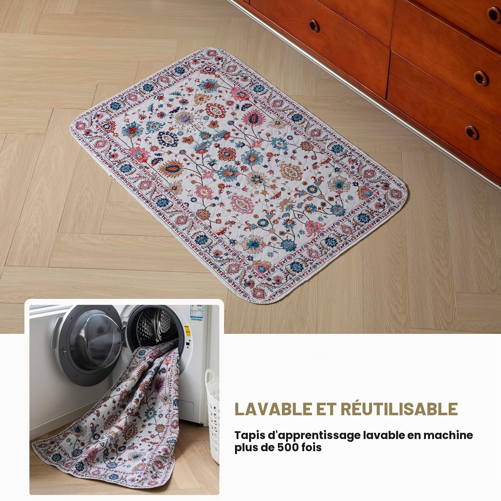 2 Pack Tapis Éducateur pour Chien Lavable Réutilisable | Tapis Propreté Ultra Absorbants pour Animaux, Lavable, Antidérapant, Convient aux Chiens, Chats, Lapins (91.5x183cm)