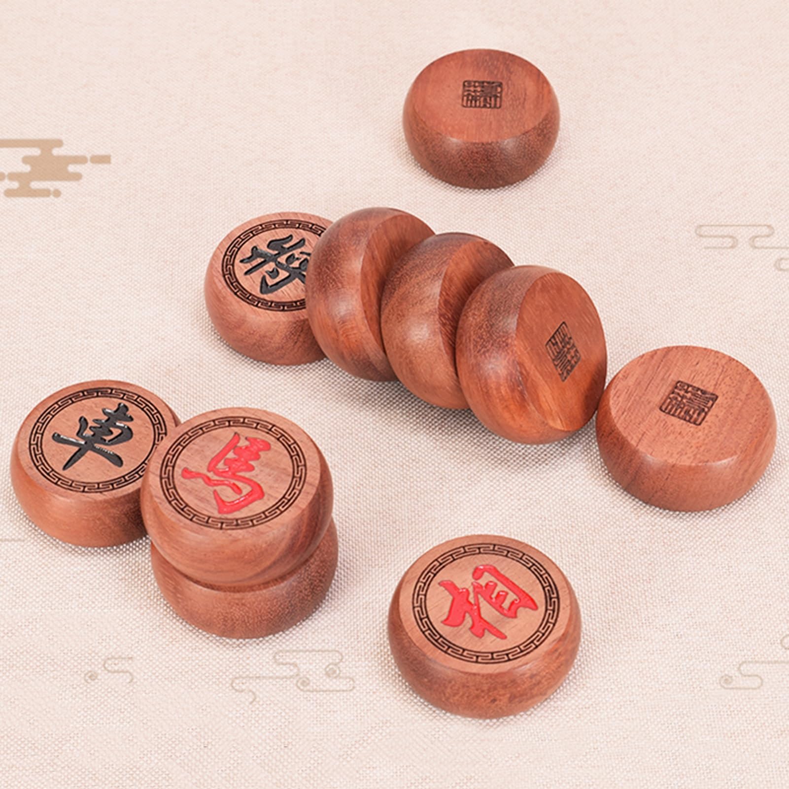 Scacchi Cinesi Xiangqi per 2 Giocatori, Gioco di strategia, Set da Gioco da Tavolo da Viaggio Portatile con Scacchiera in Pelle (Palissandro)