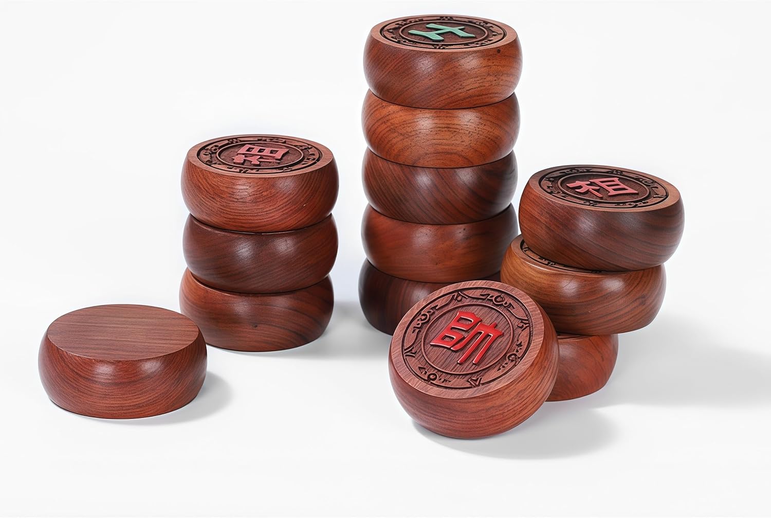 Natural Wood Chinese Chess, Xiangqi Gift Set - Travel Games Sets with Board Games Gift, Xiang Qi Game & Pieces, Chinese Decor & Gifts, Chinese New Year Decor (Burmese Padauk)