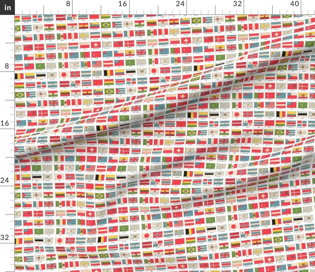 Spoonflower Fabric - Vintage World Flags Flag Historical Printed on Cotton Poplin Fabric by The Yard - Sewing Shirting Quilting Dresses Apparel Crafts