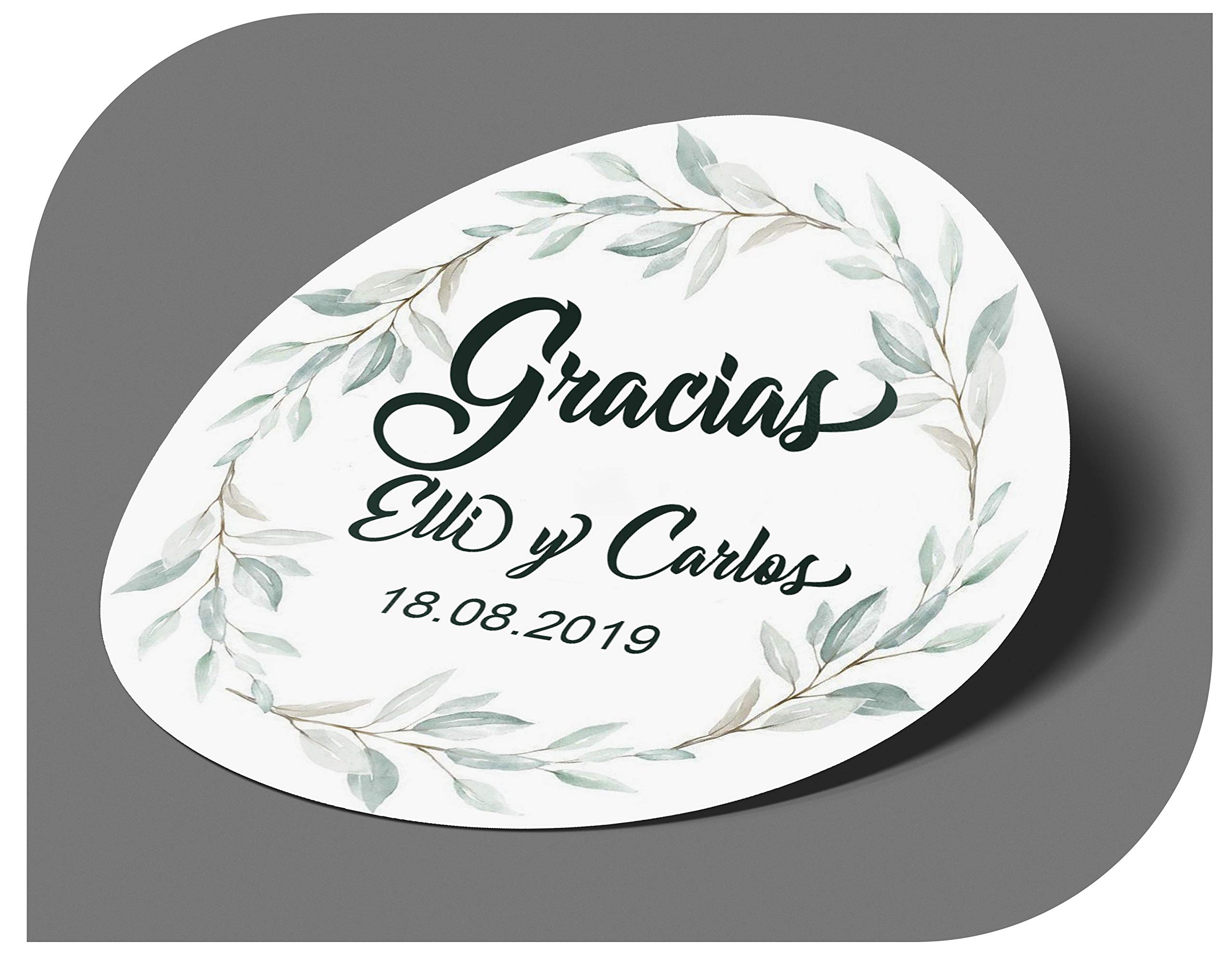 CrisPhy Pegatinas Personalizadas Boda con Nombre y Fecha, Etiquetas Adhesivas para Invitacion Boda Bautizo Compromiso Cumpleaños Fiesta Navidad Vintage Sellos