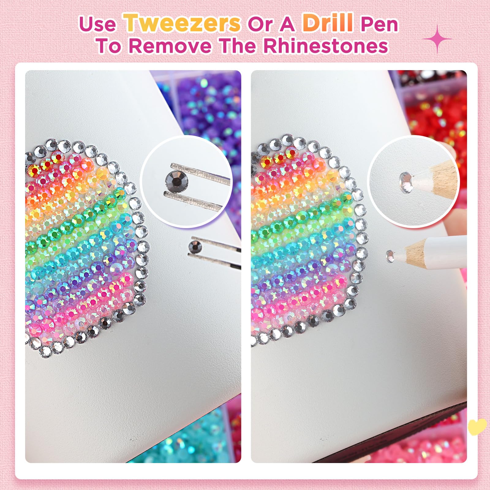 Zefy 40 Farben 3mm Jelly Strasssteine, 32000 Stück Glitzersteine Bedazzler Kit, Flatback Rhinestones für Basteln Nägel Textilien Diamond Painting