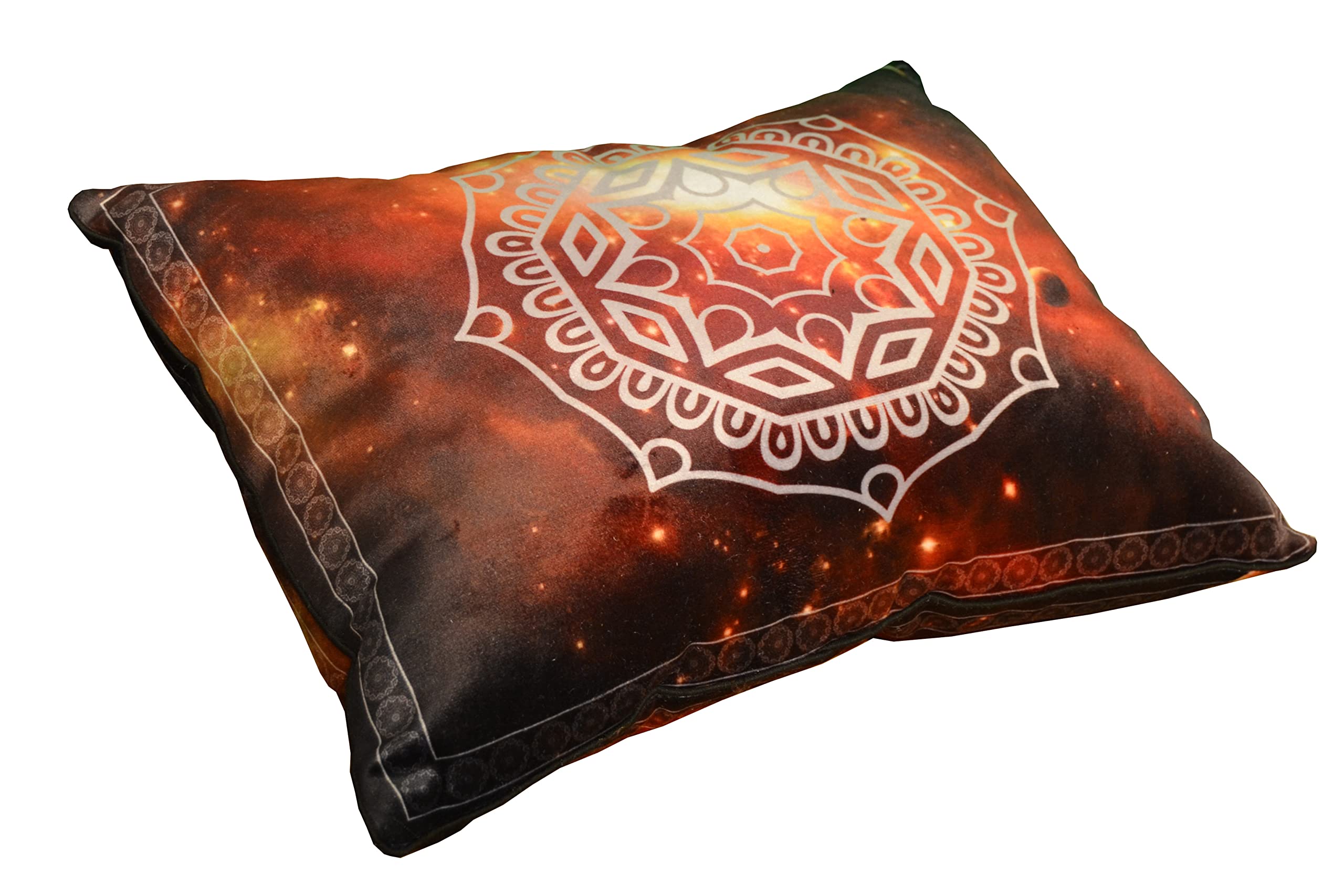 Urooj Pillow Orange Galaxy For Quran With Velvet Sublimation-Soft Pillow For Quran