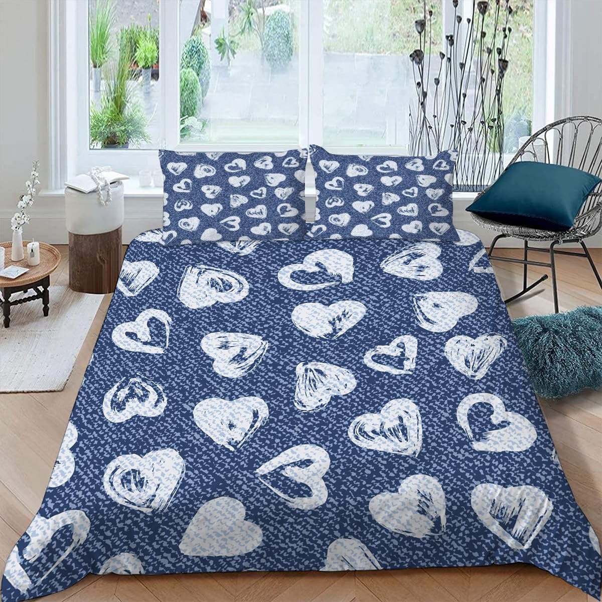 Housse de couette amour 240x260 pour lit 2 personnes et ambiance romantique