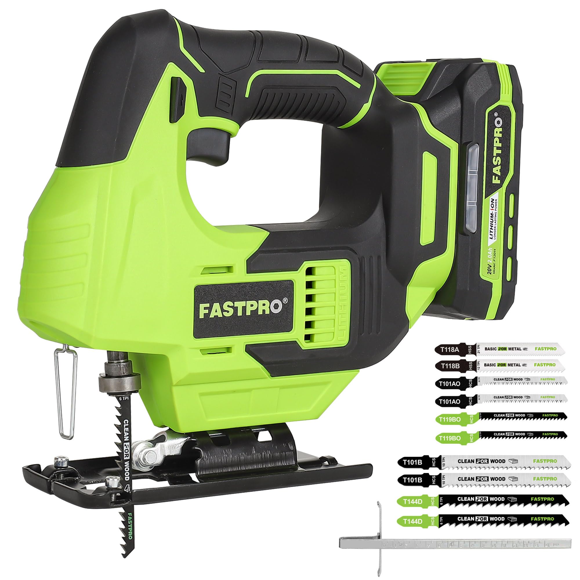 FASTPRO 20V Cordless Jig Saw Kit, Electric Jigsaw