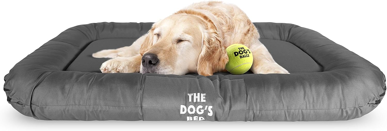 The Dog’s Bed, Premium Waterproof Dog Bed, Large, Quality, Durable Grey Oxford Fabric, Tough YKK Zippers, Washable Reversible Cover, Dog…