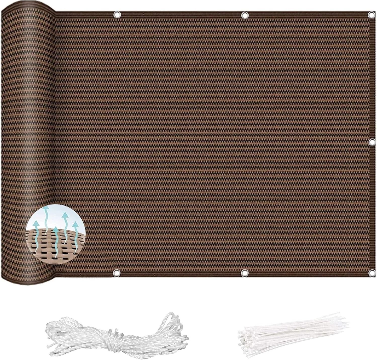 Jvfbjlf 50X200cm Balcony Anti Peeping Fence For Balcony Uv Resistant Includes Rope And Eyelets
