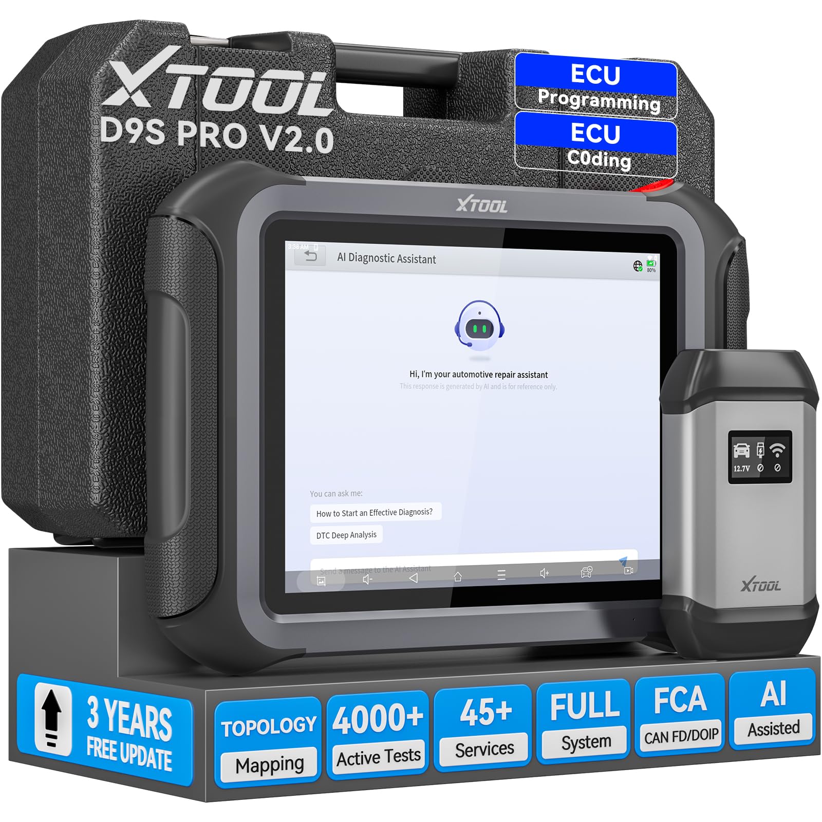 XTOOL D9S Pro Automotive Diagnostic Scan Tool, Upgraded Ver of