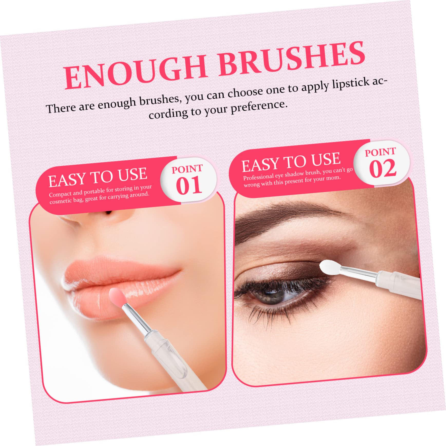 NULYLU 5sets Silicone Makeup Applicator Set Face Applicator Sponge Makeup Eyeshadow Brushes Lipstick Brush Lip Mask Professional Set 6pcs*5