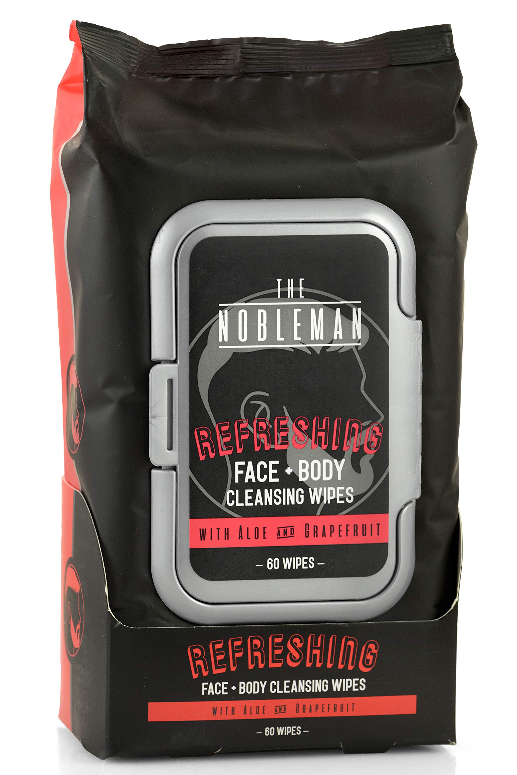 The Nobleman Men's Refreshing Face + Body Cleansing Wipes - 60ct