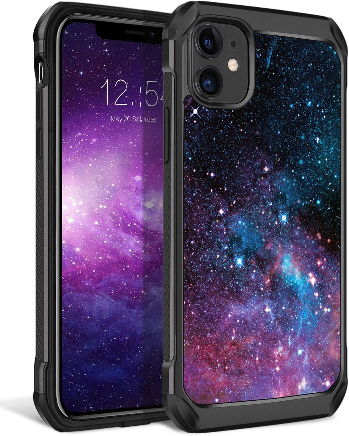 BENTOBEN Case for iPhone 11,Dual Layer Shockproof Hybrid Hard PC Soft Silicone Bumper Heavy Duty Rugged Non-Slip Full-Body Protective Case for iPhone 11 6.1" 2019,Starry Space