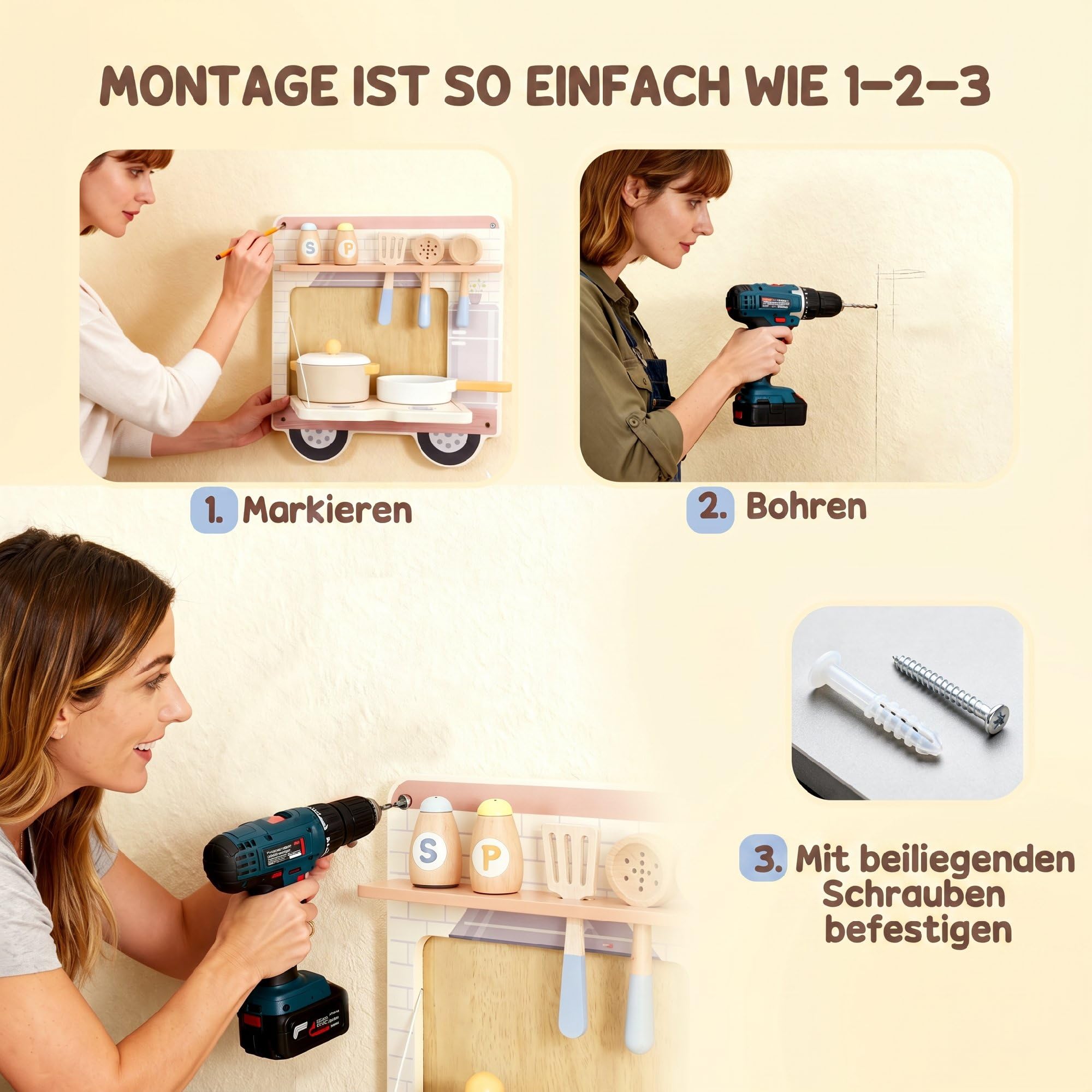 AIYAPLAY Montessori Aktivitätswand Busy Board im Truck-Design ab 3 Jahre | Sensorisches Spielzeug, Activity Board, Beschäftigungsbrett, Lernaktivitätszentrum, Wandspielzeug, Geschenk für Jungen