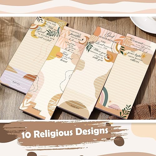 Miniatura 5 de Cholemy 10 blocs de notas con versículo bíblico cristiano para refrigerador, bloc de notas motivacionales religiosas, blocs de notas inspiradoras