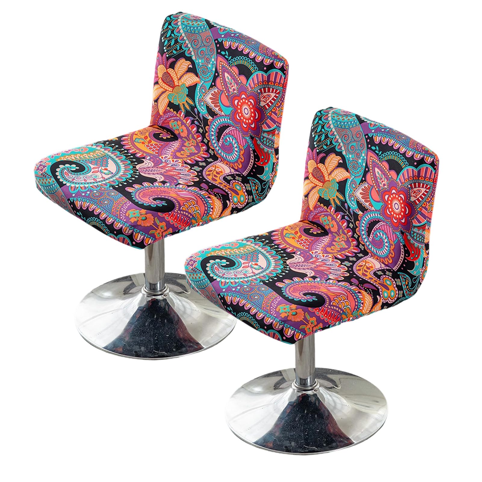 HonorHut Floral Square Seat Stool Covers 2 Pack High Stretch Dirt-proof Bar Chair Covers Modern Room Decor