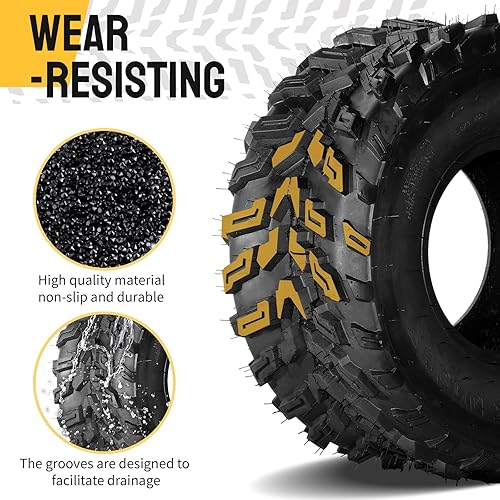 Miniatura 7 de Juego de 2 neumáticos de barro ATV 22x10-9 22X10X9 6PR 0.787 in Deep Tread para Honda Recon 250 Suzuki Ozark 250 (1 par)