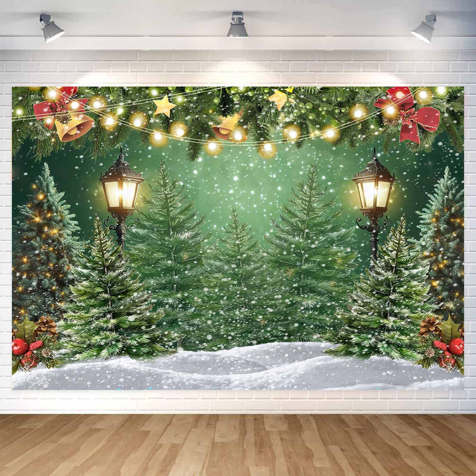 Wipe Warmer Pillows 10x10ft Christmas Forest Backdrop With Glitter Pine ...