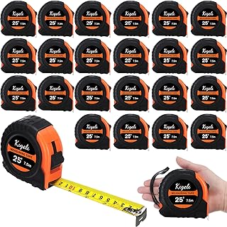 24 Pieces Tape Measure 25 Feet Retractable Measuring Tape Bulk Self Locking Measurement Tape Easy to Read with Fractions, Metric Inches and Imperial Measurement