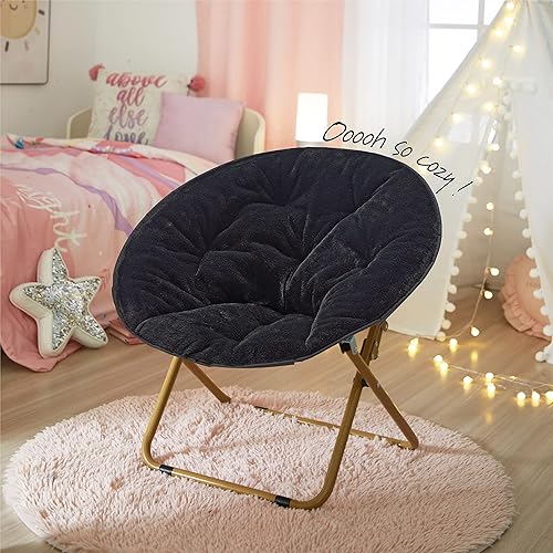 Miniatura 16 de Heritage Kids Silla plegable de piel sintética blanca con base dorada de 23 pulgadas Kids Saucer™ Blanco con base dorada,Negro con base negra,Negro