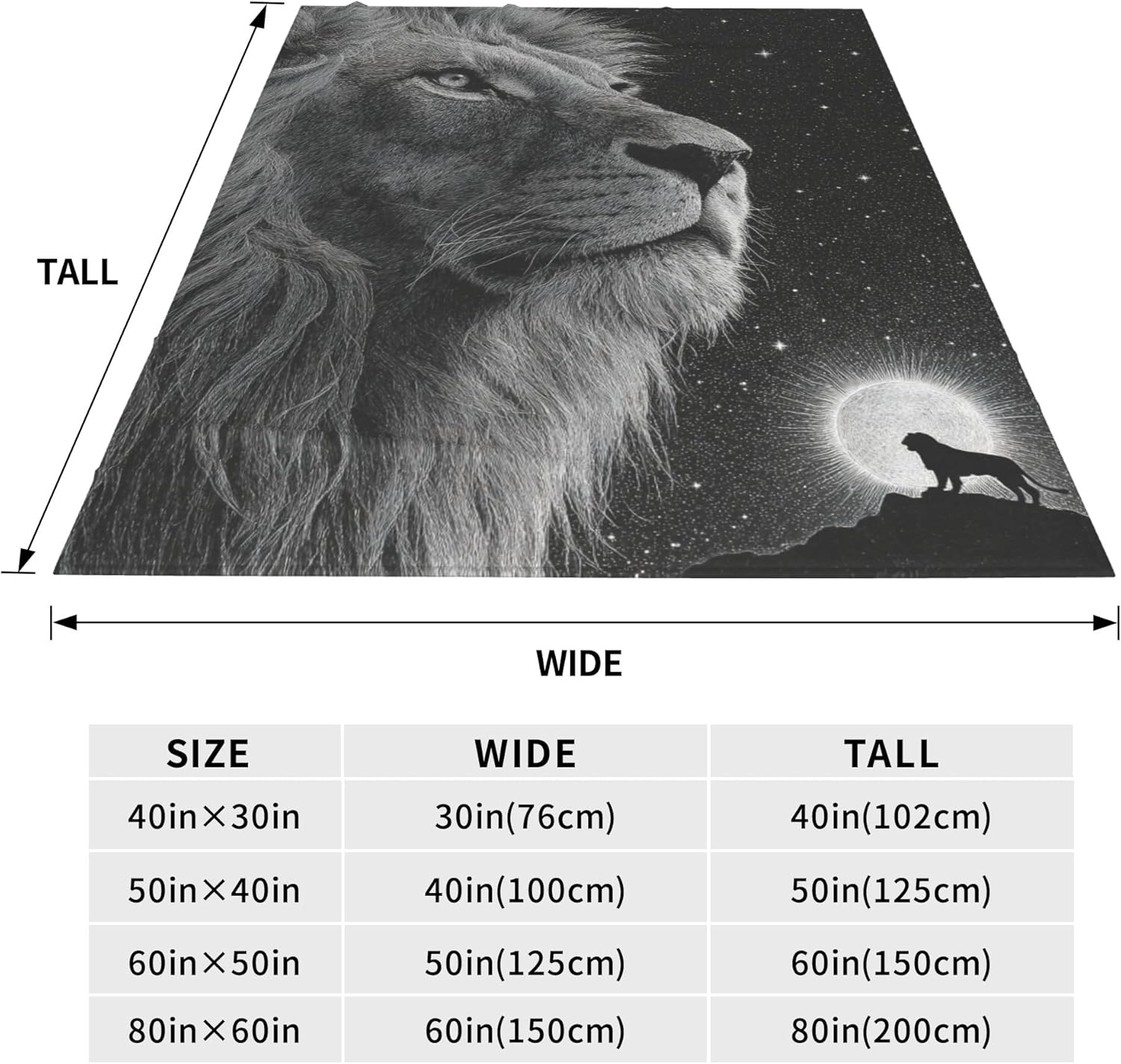 Lion Throw Blanket Soft Warm Cozy Lions Wildlife Blankets Fuzzy Plush Fleece Lion Blanket Gifts for Couch Bed Sofa Home Decor 40''X50'' - Image 6