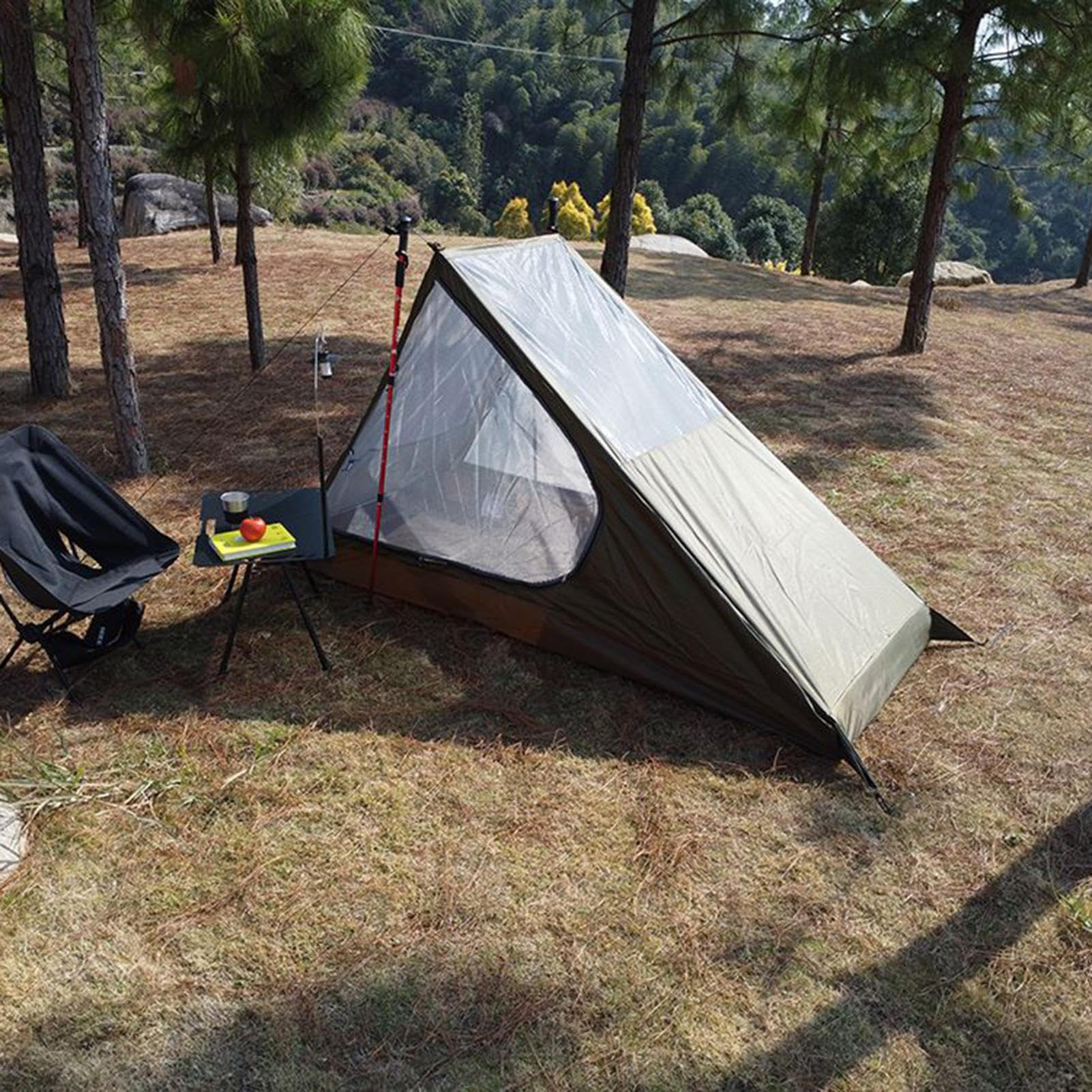 Namiot 1-osobowy trekkingowy turystyczny Daszek Schronienie Siatka | Namiot 1-osobowy Idealny na plażę, patio, piknik, festiwal, wędrówki, polowanie oraz