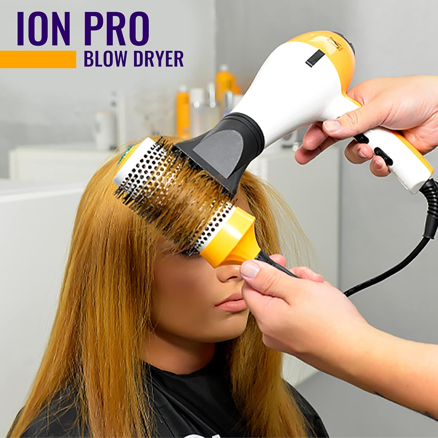GKhair Ion Pro Blow Dryer Professional Salon Grade 2 Speed & 3 Heat Settings, Cool Shot Function Blowdry Hairdryer for All Hair Types US Plug 1875W