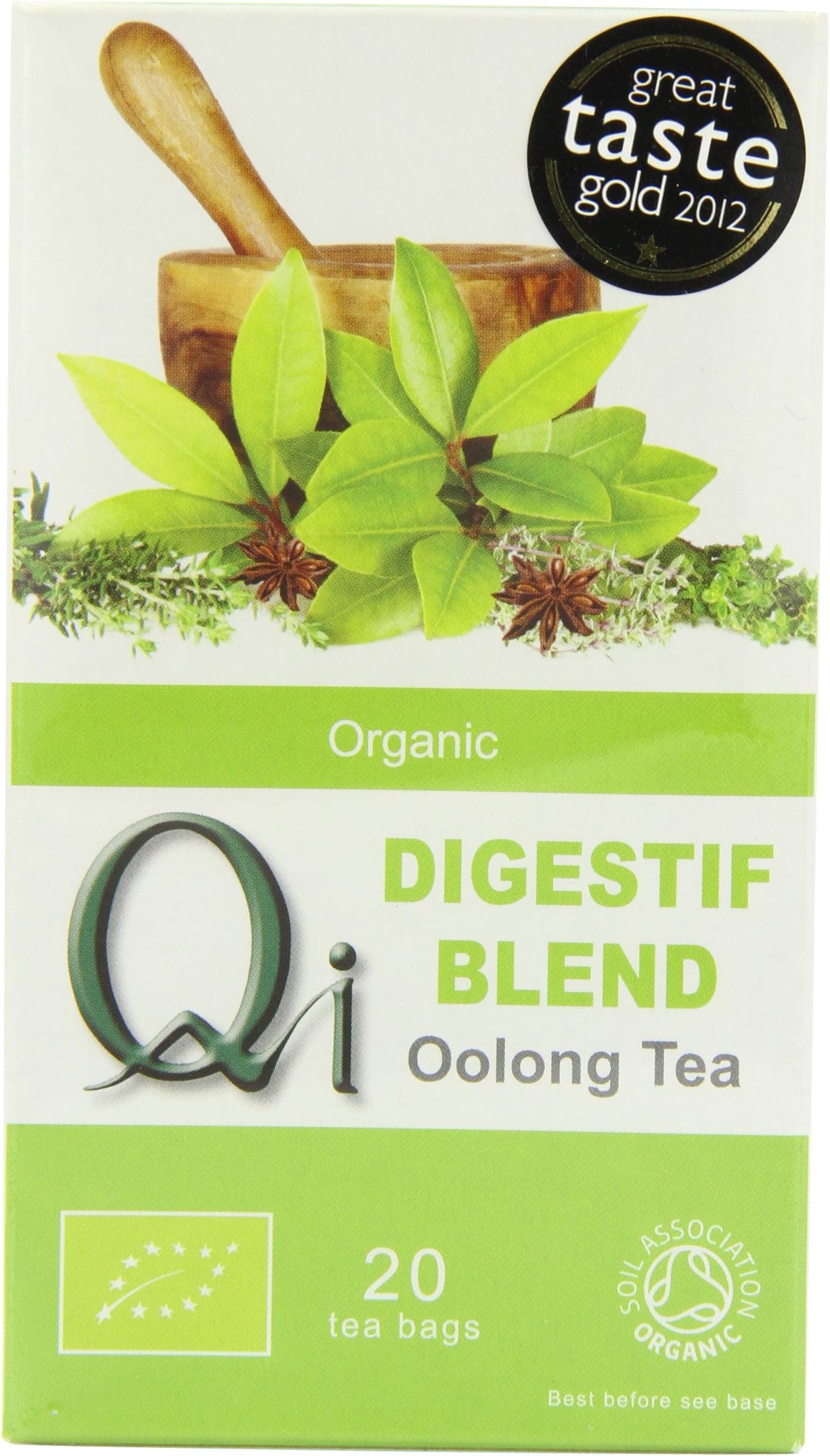 Qi Organic Digestif Oolong Tea 20 Teabags (Pack of 6, Total 120 Teabags)