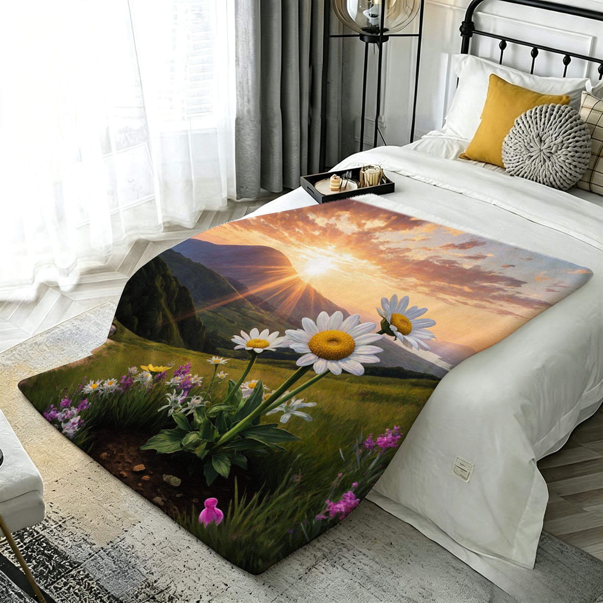 3D Druck Fleecedecke für Zwei 220x240 cm Grüner Berg a1476