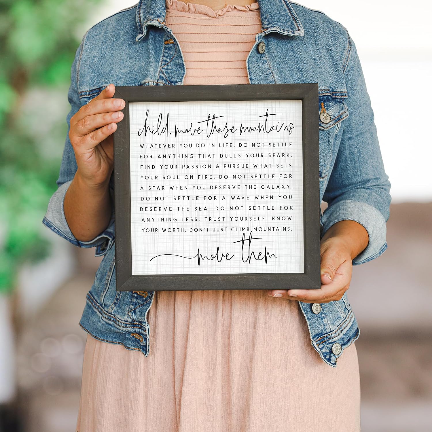Child, Move Those Mountains - Rustic & Inspirational Nursery Décor 10 x 10 inches - Rustic Frames Collection by Simply Said RF1276