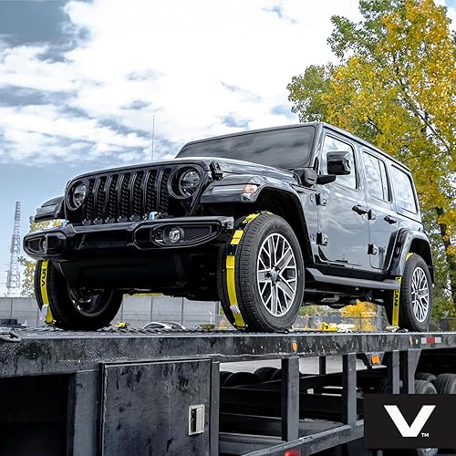 Miniatura 2 de VULCAN Autohauler Amarre para Automóvil - Rodillo Tensor de Tres Abrazaderas - 120 Pulgadas - Paquete de 4 - Amarillo Clásico - Carga de Trabajo