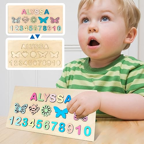 Miniatura 5 de Rompecabezas de madera con nombre personalizado, juguetes educativos de madera con nombre personalizado, para preescolar, juguetes de educación