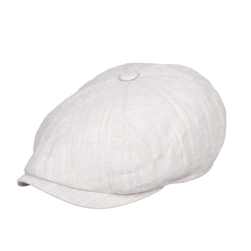 帽子 WHITE TWILL NEWSBOY CAP M CAPAS Mens Premium Linen Twill Newsboy Cap Size M White | eBay
