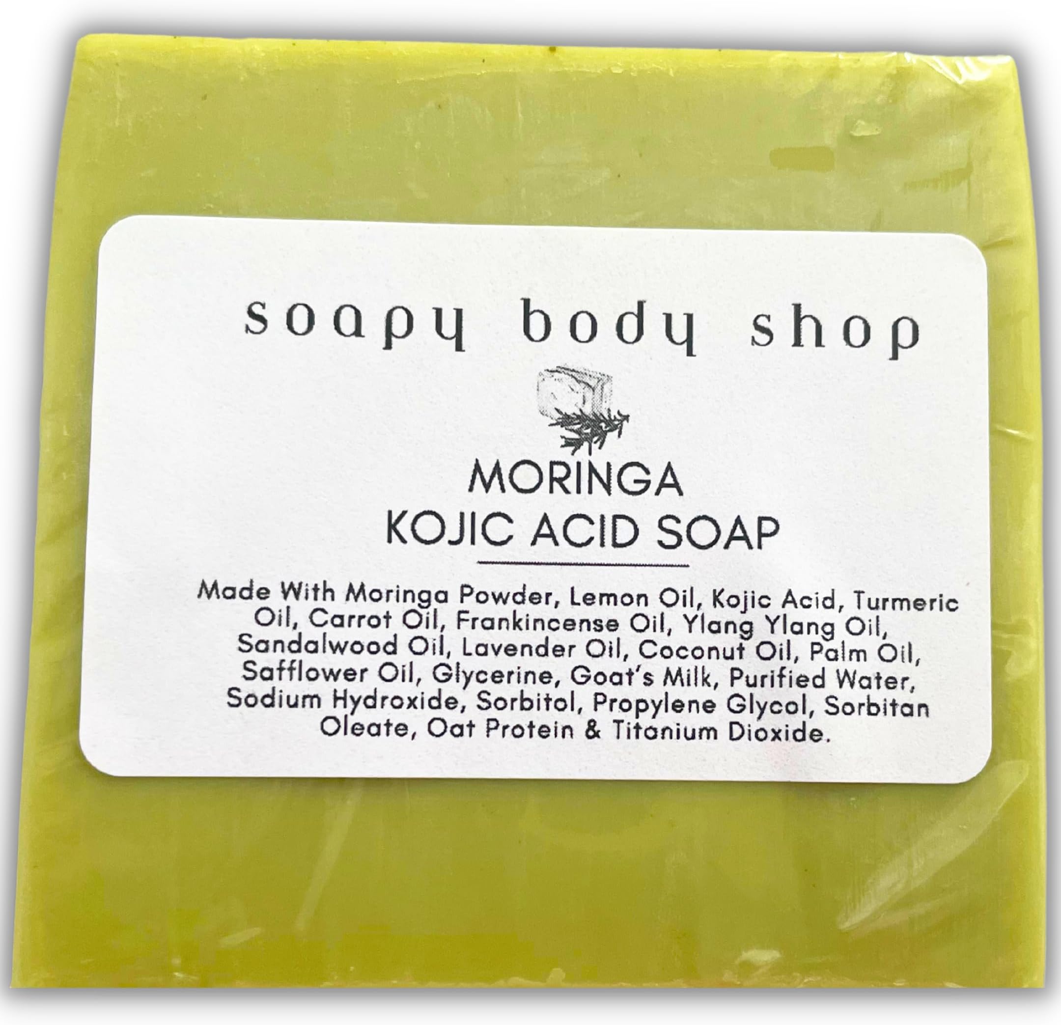 Kojic Acid Soap For Hyperpigmentation With Moringa Powder, Dark Spot Remover Bar Soap, Kojic Acid Soap, Hyperpigmentation, Lemon &Turmeric Oil, Fade Scars, Even Out Skin Tone, Moringa Soap (1 Pack)