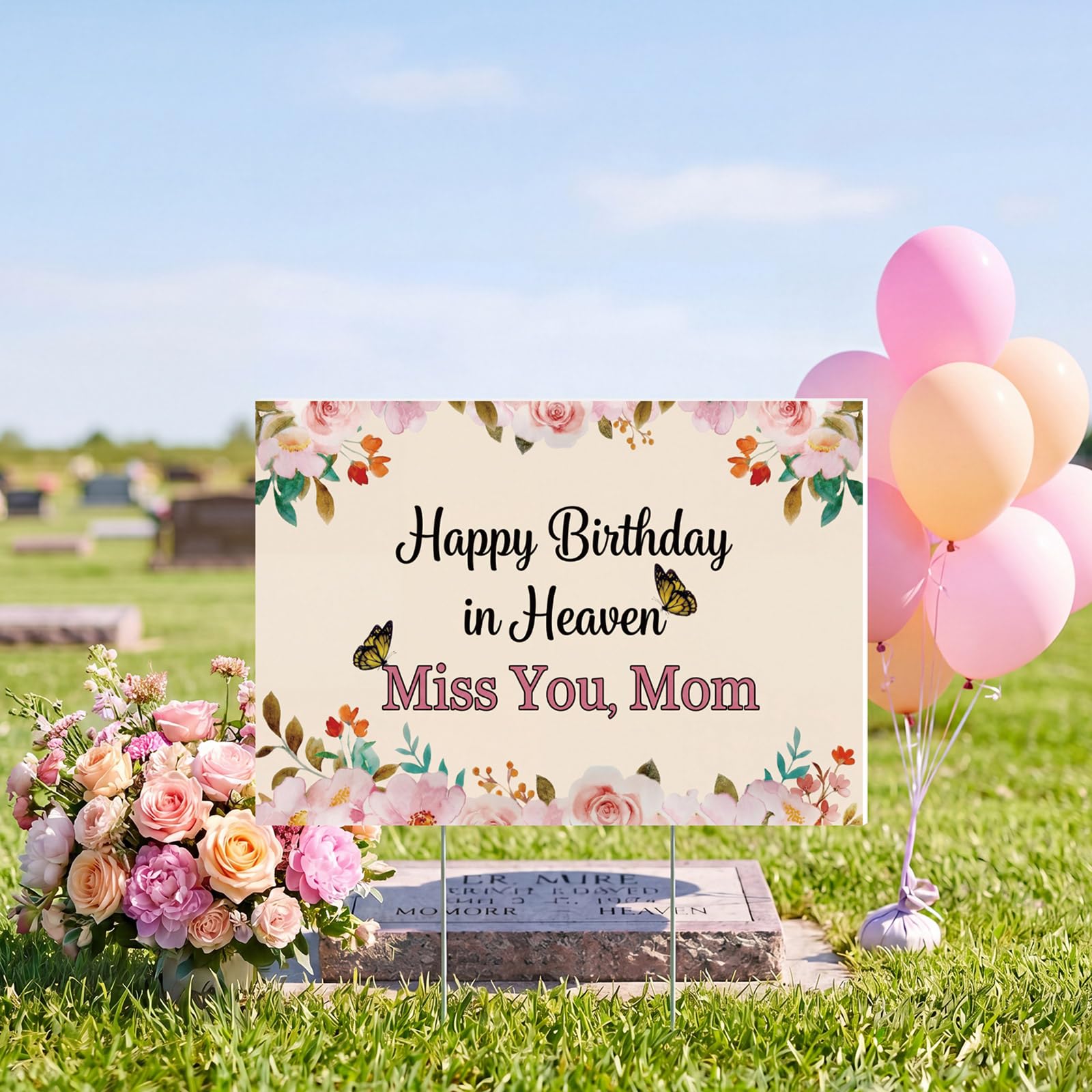 Photo 1 of Frienda Happy Birthday in Heaven Yard Sign