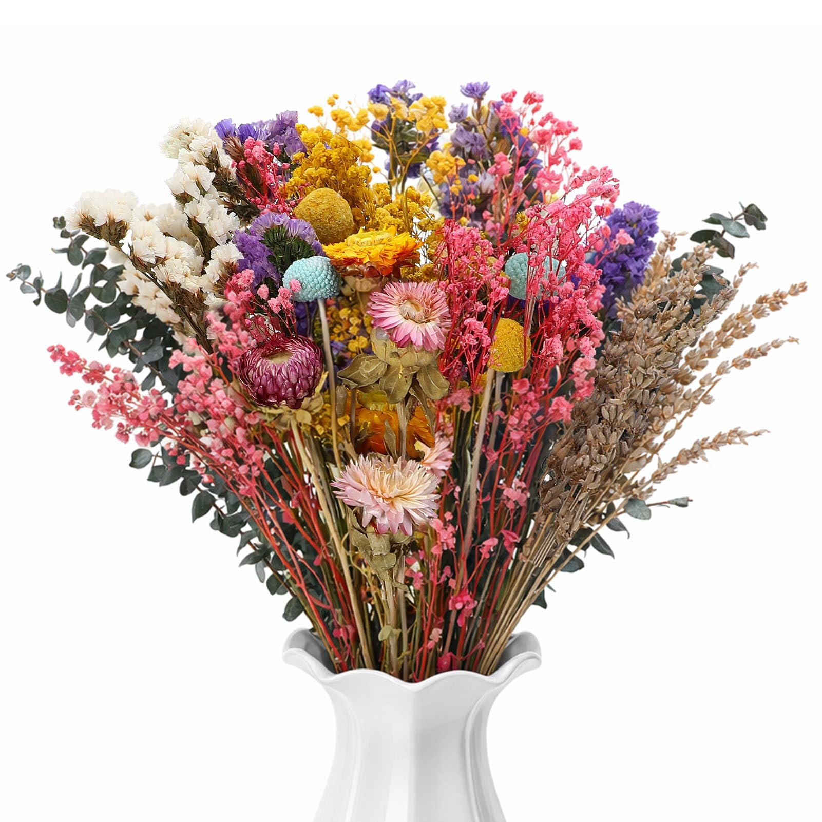 saerryor 43 Pcs Natural Dried Flowewrs, 9 Kinds of Dried Flowers Bouquet